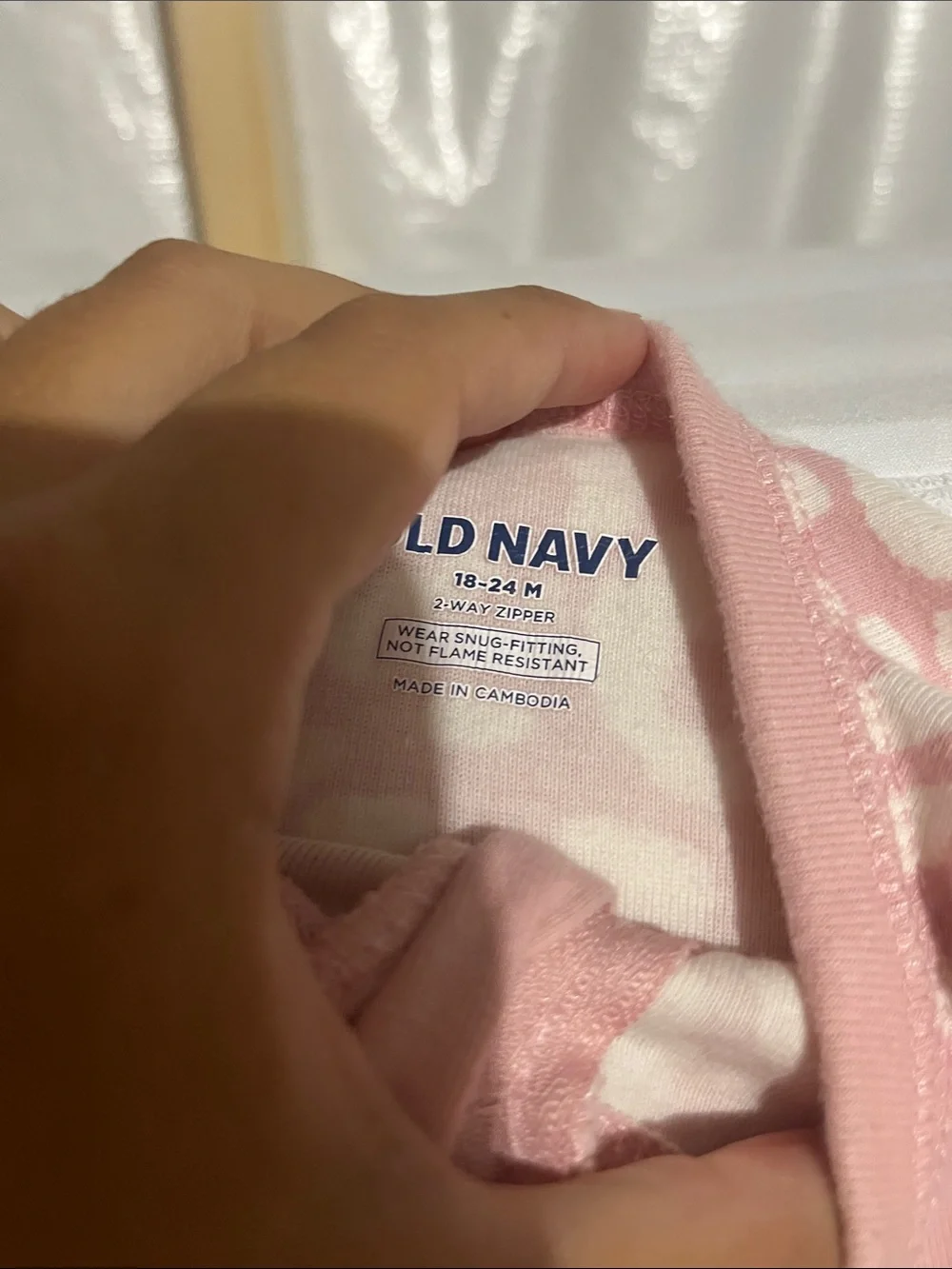 Old Navy Pink and White Leopard Kids Footed One-Piece Pajamas